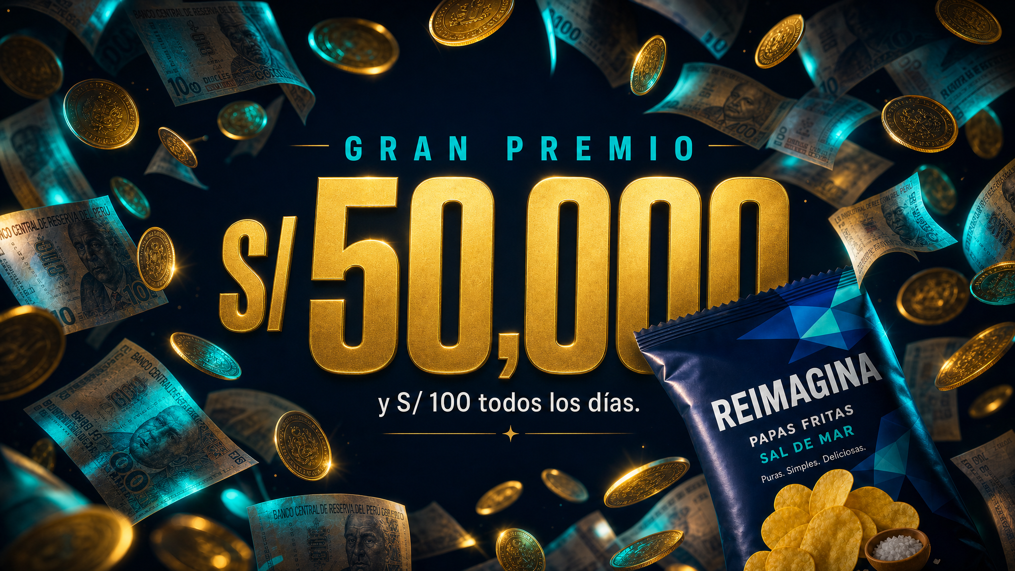 Gran premio: S/ 50,000, y S/ 100 todos los días
